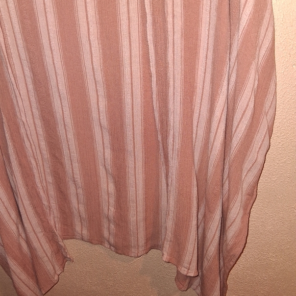 American Eagle Boho Striped Cover Up Fringe Kimono Pink Oversized S - Picture 3 of 6